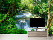 Фотообои водопад среди зеленых растений - 2