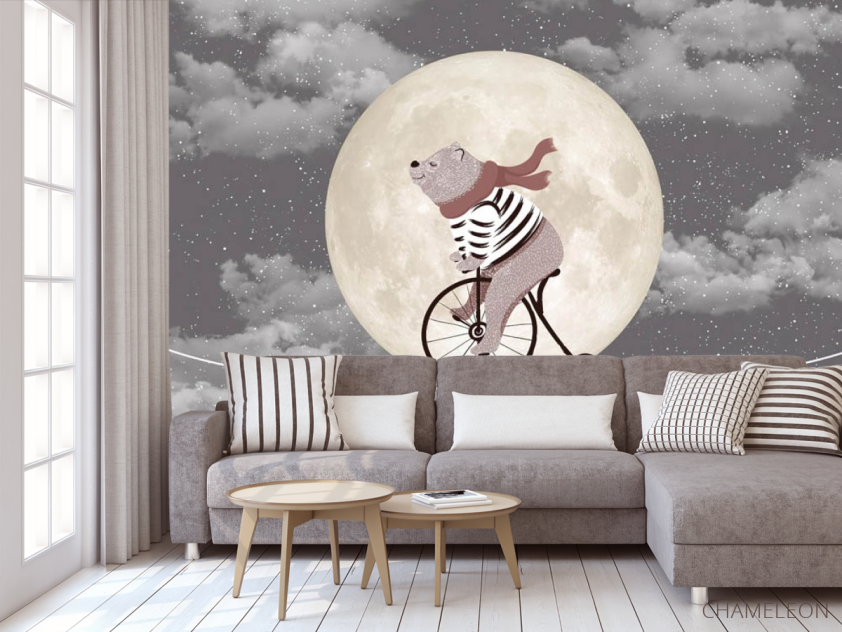 Фотообои Мишка на велосипеде - 3