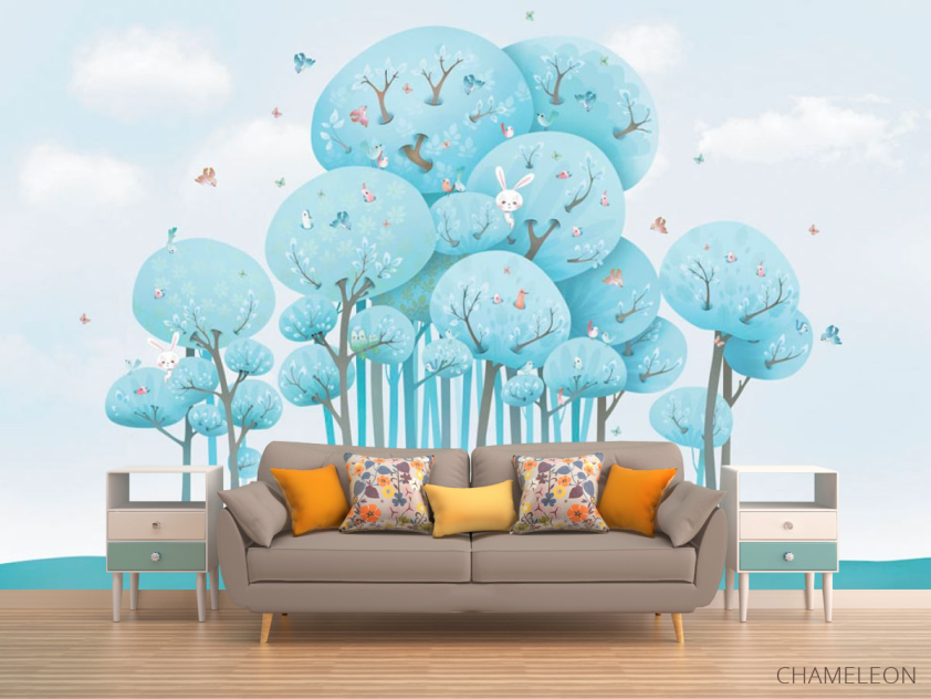 Фотообои Деревья с зайчиками - 1