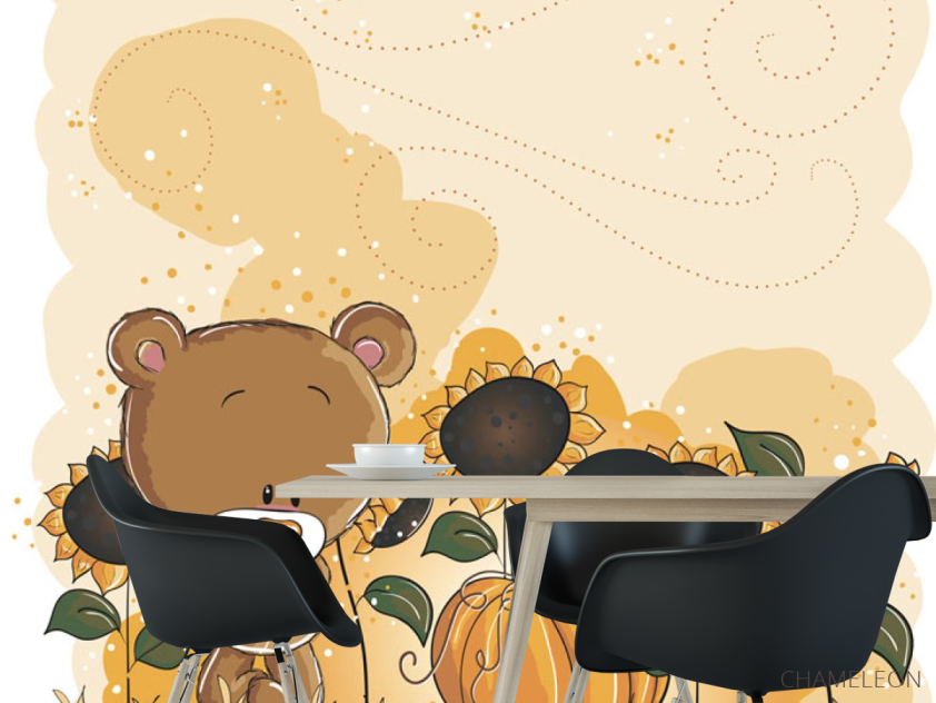 Фотошпалери Ведмедик і соняшник - 1