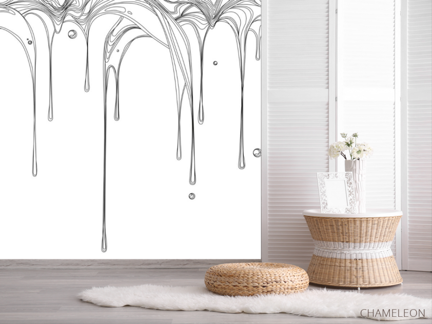 Фотошпалери line art краплі зі стелі - 2