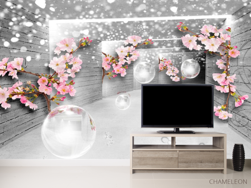 Фотообои Тонель с розовой сакурой - 2