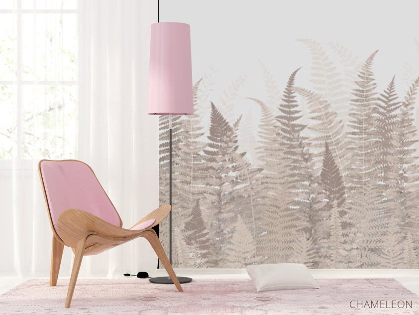 Фотошпалери листя папороті бежеві - 4