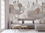 Фотообои Слон на полянке - 3