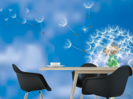 Фотошпалери Кульбаба на синьому тлі - 1