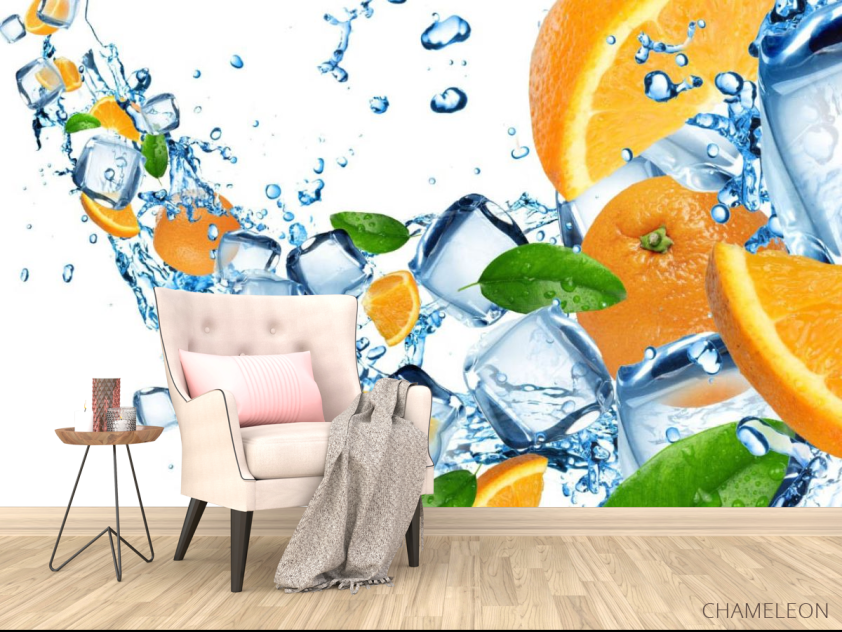 Фотообои Апельсины и кубики льда - 4