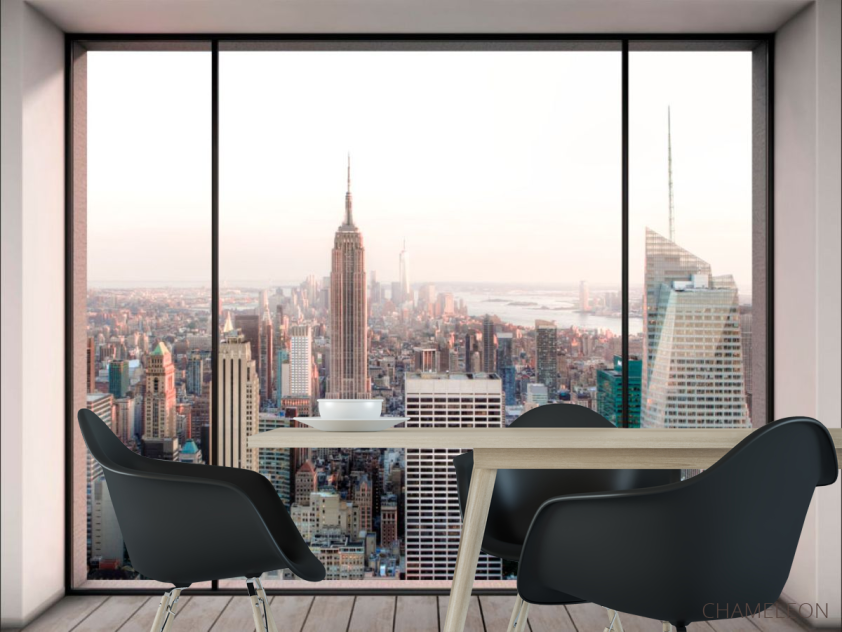 Фотошпалери Вид з вікна в мегаполіс - 1