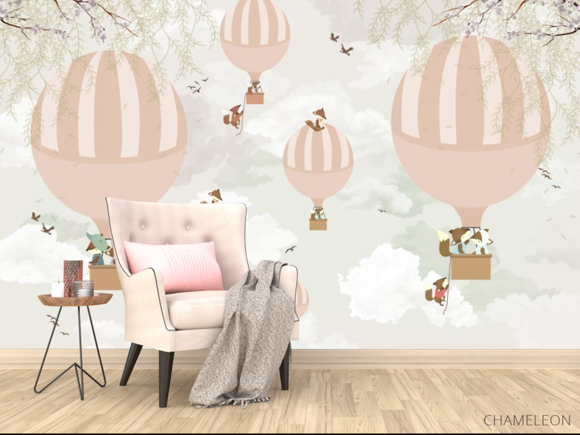 Фотообои воздушные шары с животными - 4