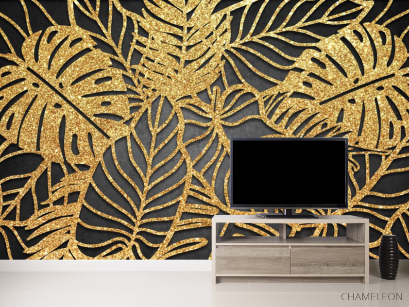 Фотообои золотые листья - 2