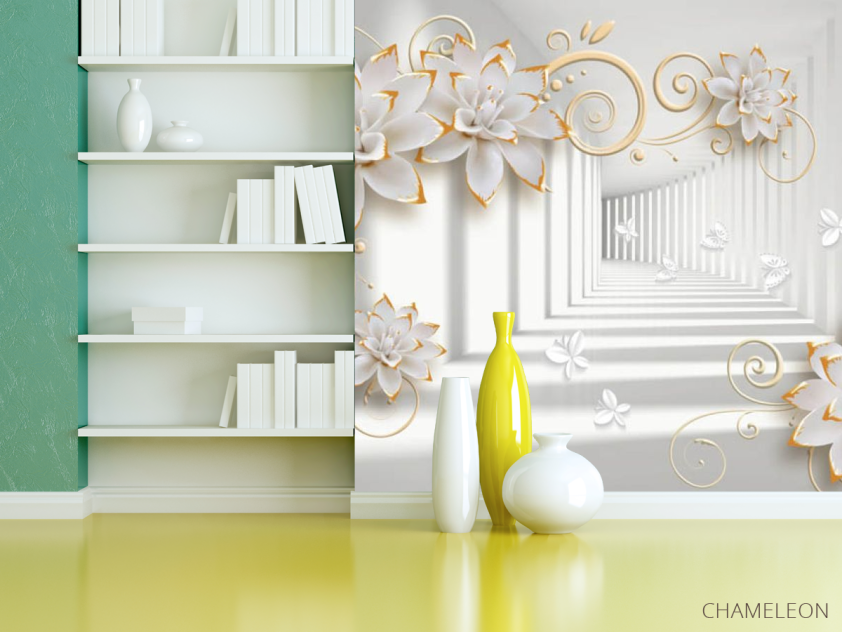 Фотошпалери 3D брошки і тунель - 3