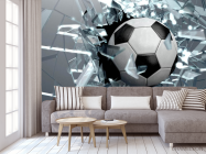 Фотообои Футбольный мяч и битое стекло - 3