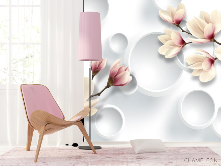 Фотошпалери Магнолія і 3д кола - 4