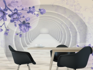 Фотошпалери Тунель з фіолетовими квітами - 1