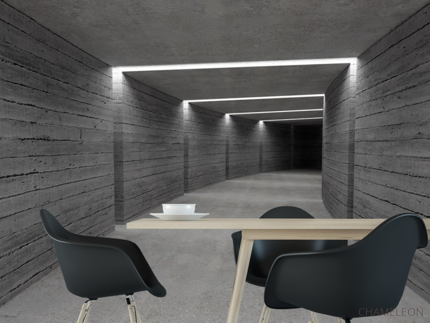 Фотошпалери Сірий дерев'яний коридор - 1