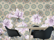 Фотошпалери півонії і візерунок - 1