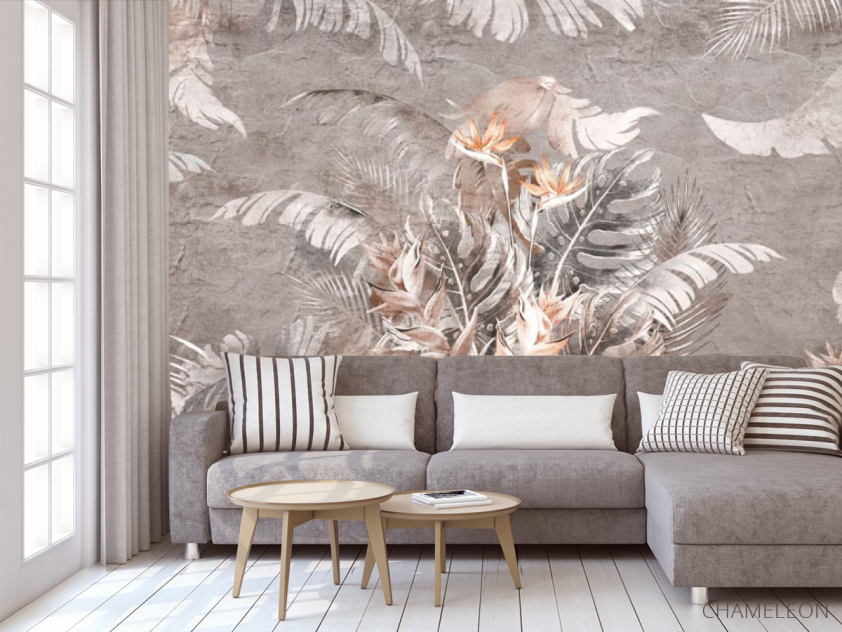 Фотообои Тропические листья коричневые - 3