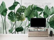 Фотообои Стена и тропические листья - 2