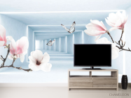 Фотообои Тонель и белые магнолии - 2