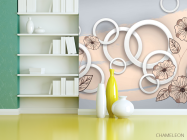 Фотошпалери 3д векторні квіти - 3