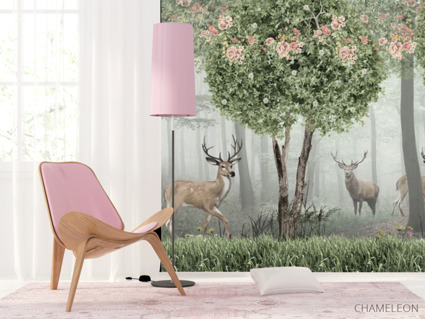 Фотошпалери Олені в зеленому лісі - 4