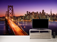 Фотообои мегаполис над фиолетовой рекой - 2