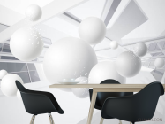 Фотошпалери сірі кулі 3д - 1