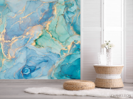 Фотошпалери яскравий блакитний Fluid art - 2