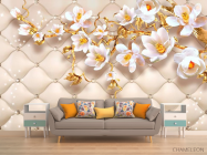 Фотообои Золотые 3d магнолии - 1