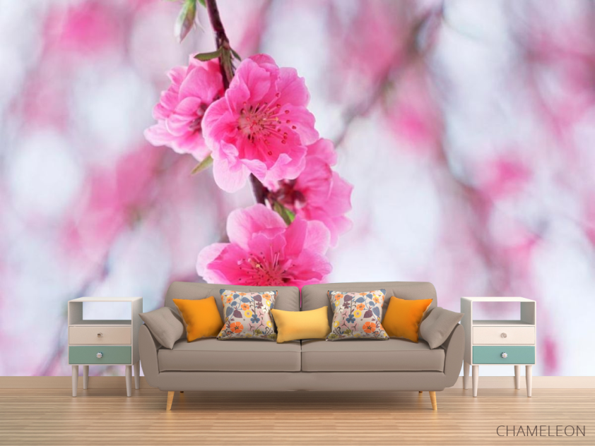 Фотообои Цветущее весной розовым дерево - 1