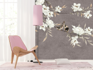 Фотошпалери гілки магнолії з квітами - 4