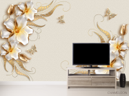 Фотообои Золотые цветы 3д - 2