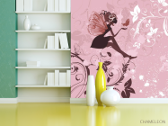 Фотошпалери Фея на рожевому тлі - 3