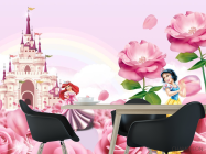 Фотошпалери Рожевий замок з принцесами - 1