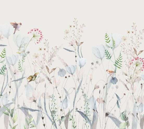 Фотошпалери мінімалістичні квіти блакитний відтінок Фотошпалери мінімалістичні квіти блакитний відтінок 34381_1