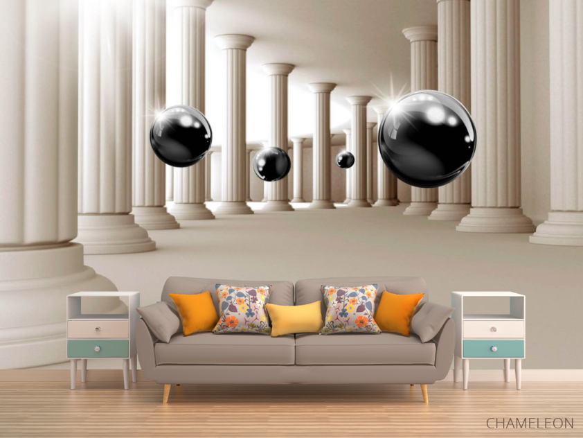 Фотообои 3д шары и колонны - 1