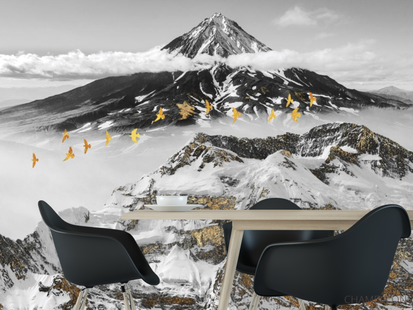 Фотошпалери гори з золотом - 1