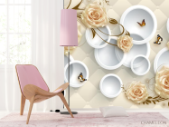 Фотошпалери Жовті троянди 3д - 4