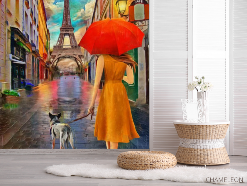 Фотошпалери дама з собачкою - 2