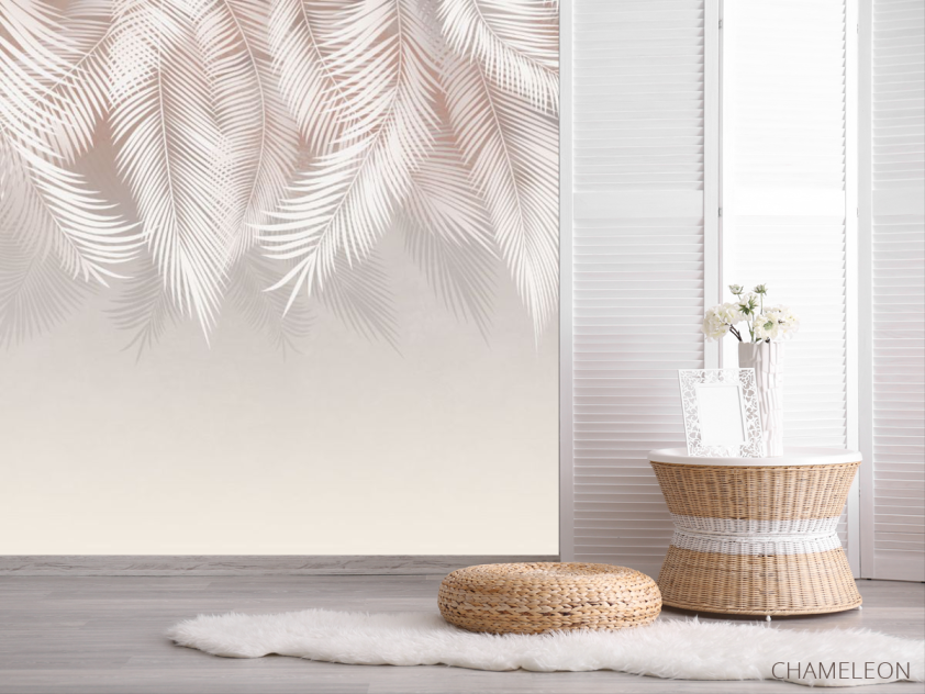 Фотошпалери Графічні бежеві пальмове листя - 2