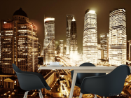 Фотошпалери ярий вечірній мегаполіс сепія - 1
