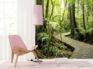 Фотошпалери дерев'яна доріжка в лісі - 4