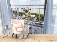 Фотообои вид на море с белого балкона - 4