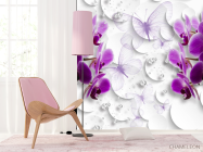 Фотошпалери Фіолетові орхідеї 3д - 4