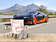 Фотообои черно-красный автомобил в движении - 4