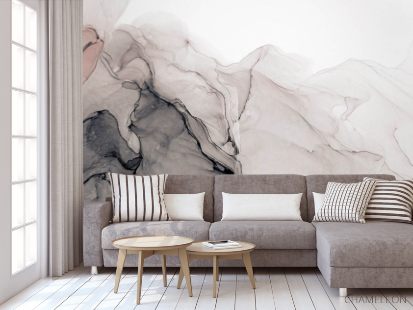 Фотообои Fluid art чёрно-белый - 3