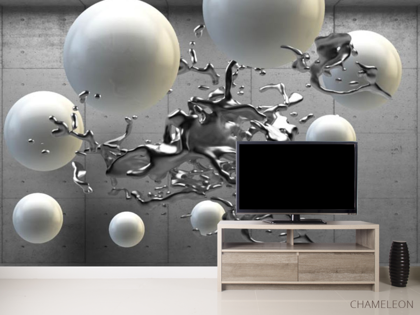 Фотообои 3д шары серые - 2
