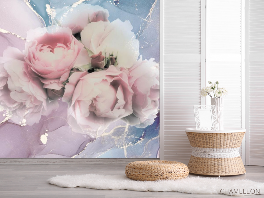 Фотошпалери Півонії з флюїдом - 2