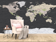 Фотообои Чёрная 3d карта - 4