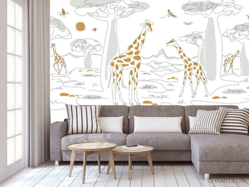 Фотообои Минималистичные жирафы - 3