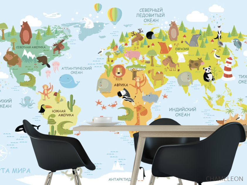 Шпалери в дитячу Карта - 1